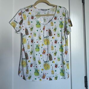 Amanda Blu Women's Refreshing Beverage Print Pajama Top